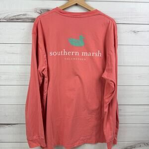 Southern Marsh Regatta Pink Men's Long Sleeve Pocket T-Shirt XL